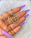 Icy Mary Heart With Initial