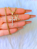Kourtney Cross & Initial (Cuban Chain)