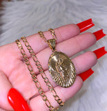 Oval Diamond Cut Saint Jude Necklace