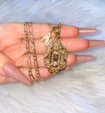 La Rosa de Guadalupe With Icy Initial (Gold)