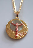 Round Tricolor Jesus Necklace
