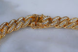 Iced Out Cuban Chain In Yellow Or White Gold Plating