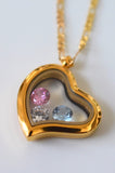 Floating Birthstone Heart
