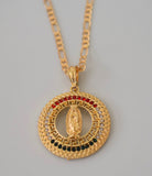 Unisex Greek Key Virgin Mary Necklace