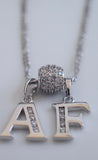 White Gold Plated Diamond Inspired 2 to 6 Initial Necklace