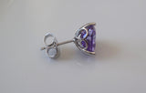 White Gold Plated Amethyst Inspired Heart Studs With Beautiful Detailing