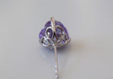 White Gold Plated Amethyst Inspired Heart Studs With Beautiful Detailing