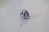 White Gold Plated Amethyst Inspired Heart Studs With Beautiful Detailing