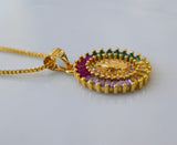 Oval Rainbow Mary Necklace