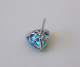 Large Heart Shape Green Studs With Beautiful Detailing