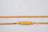 Gold Plated Youth ID Bracelet And/Or Necklace