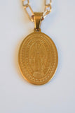 Gold Plated Oval Our Lady Of Guadalupe Necklace