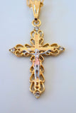 Tricolor Wavy Crucifix