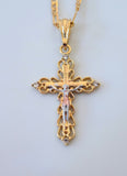 Tricolor Wavy Crucifix