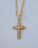 Tricolor Wavy Crucifix