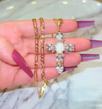 Mother Mary Cross (Figaro Chain)