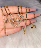 Icy Breakable Religious Heart With 2 Letters