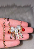 1 To 5 Birthstone And Bling Initial Necklace