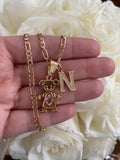 Icy Initial And Birthstone Kid Necklace (1 Kid/No Ball)