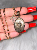 Oval Diamond Cut Saint Jude Necklace With Initial