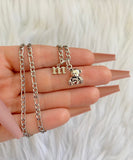 Silver Teddy & Initial