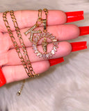 Round Baguette Saint Jude With Initial