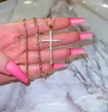 Diamante Cross (Figaro Chain)