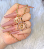 Round Baguette Mary With Initial