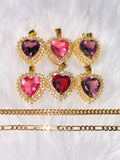 Large Icy Heart Necklace In Multiple Colors