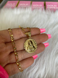 Round Gold Dipped Mother Mary