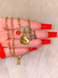 Mom Heart With Bling Initial & Birthstone (1 To 3)