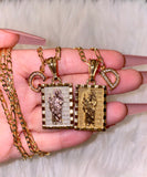 Framed Saint Jude And Initial Necklace