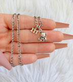 Silver Teddy & Initial
