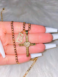 Cuban Heart Cross With Initial