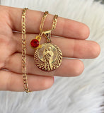 Round Saint Jude With Birthstone