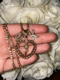 Gold Rose Heart With 1 To 2 Letters