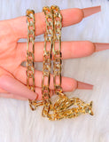 Unisex Diamond Cut Thick Figaro Bracelet Or Necklace