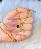 Bling Initial And Birthstone Necklace