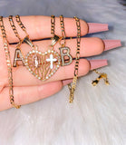 Icy Breakable Religious Heart With 2 Letters