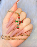 Multicolor Marquise Floral Cross