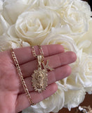 Floral Shaped Virgin Mary With Initial