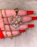 Heart Mary Necklace (Tricolor)