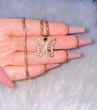 Iced Out Butterfly Necklace