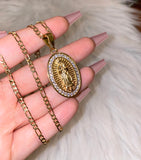 Oval Bling Mother Mary