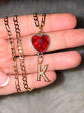 Custom Birthstone Heart & Initial Necklace