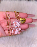 Crystal Teddy With Mom Heart