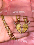 Te Amo Broken Heart With Bling Initials