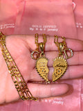 Te Amo Broken Heart With Bling Initials