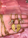 Icy Te Amo Broken Heart With Bling Initials