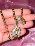 Bling Floral Virgin Mary With Initial